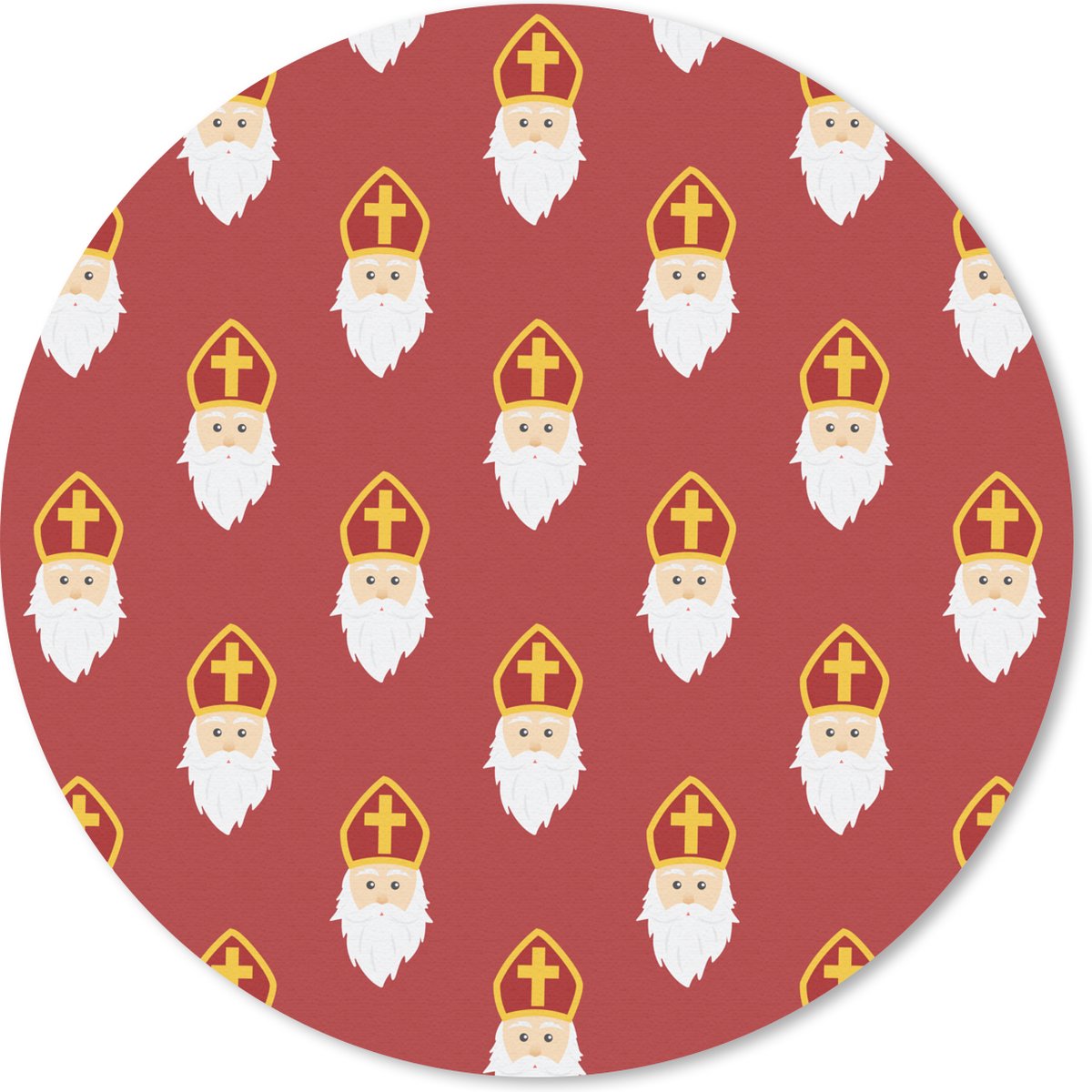 Muismat rond 50x50 cm - Mousepad Sinterklaas - Sint - Decoratie - Kinderen - Jongens - Meisjes - Kids - Ronde muismatten