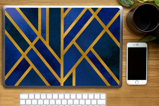 Autocollant pour ordinateur portable - 17,3 pouces - Or - Blauw - Motif - 40x30cm - Autocollants pour ordinateur portable - Skin pour ordinateur portable - Couverture