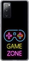 Geschikt voor Samsung Galaxy S20 FE hoesje - Controller - Game - Neon - Zwart - Quotes - Game zone - Siliconen Telefoonhoesje