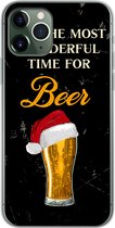 Geschikt voor iPhone 11 Pro hoesje - It's the most wonderful time for beer - Kerst - Quotes - Bier - Spreuken - Siliconen Telefoonhoesje