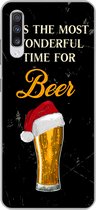 Geschikt voor Samsung Galaxy A70 hoesje - It's the most wonderful time for beer - Kerst - Quotes - Bier - Spreuken - Siliconen Telefoonhoesje