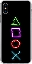 Geschikt voor iPhone Xs Max hoesje - Gaming - Controller - Neon - Siliconen Telefoonhoesje
