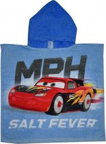 badponcho Cars junior 50 x 100 cm katoen blauw