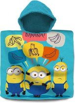 badponcho Minions junior 60 x 120 cm katoen blauw