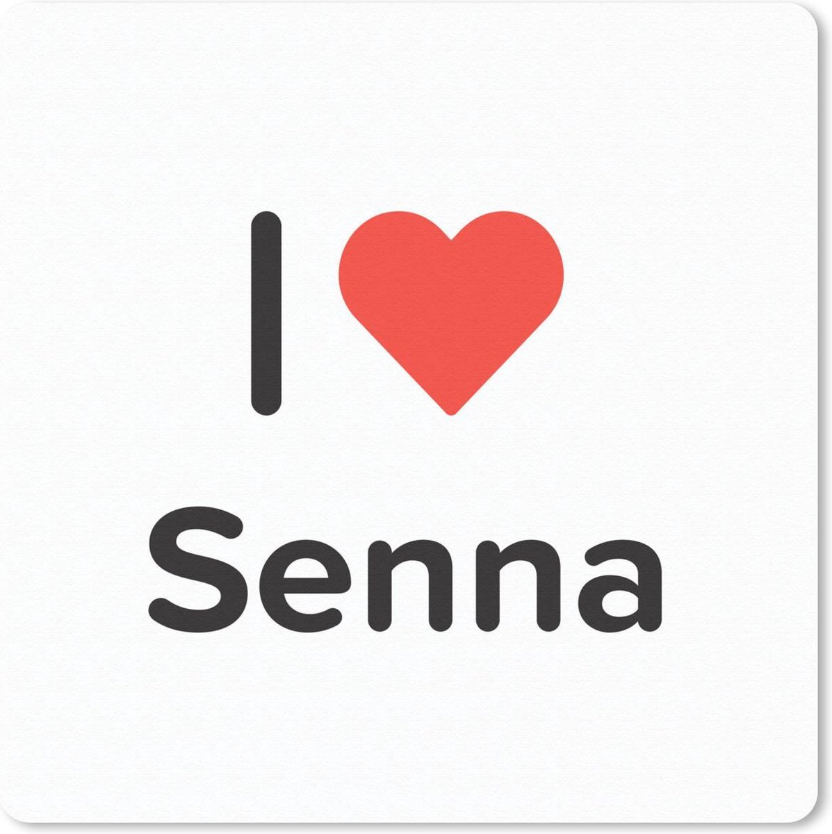Muismat 20x20 cm - Mousepad I love - Senna - Meisje - Muismatten
