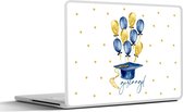Laptop sticker - 12.3 inch - Spreuken - 'Geslaagd' - Ballonnen - Quotes - 30x22cm - Laptopstickers - Laptop skin - Cover