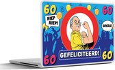 Laptop sticker - 10.1 inch - Verjaardag - 60 Jaar - Ballonnen - 25x18cm - Laptopstickers - Laptop skin - Cover