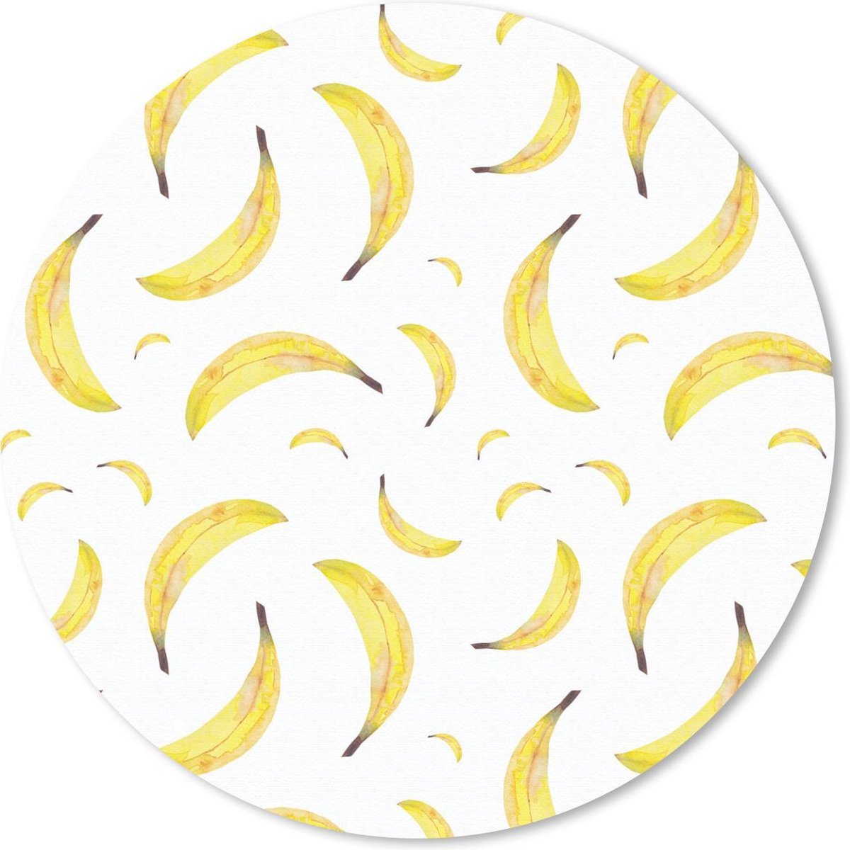 Muismat rond 50x50 cm - Mousepad Bananen - Wit - Sjablonen - Ronde muismatten