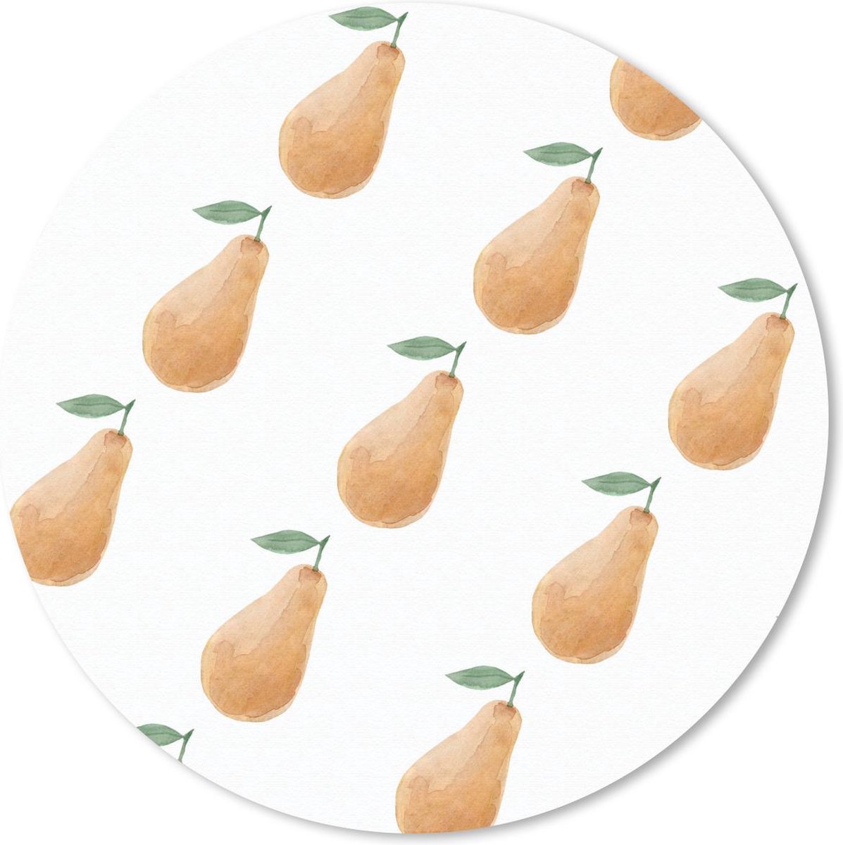 Muismat rond 20x20 cm - Mousepad Peren - Aquarel - Wit - Ronde muismatten