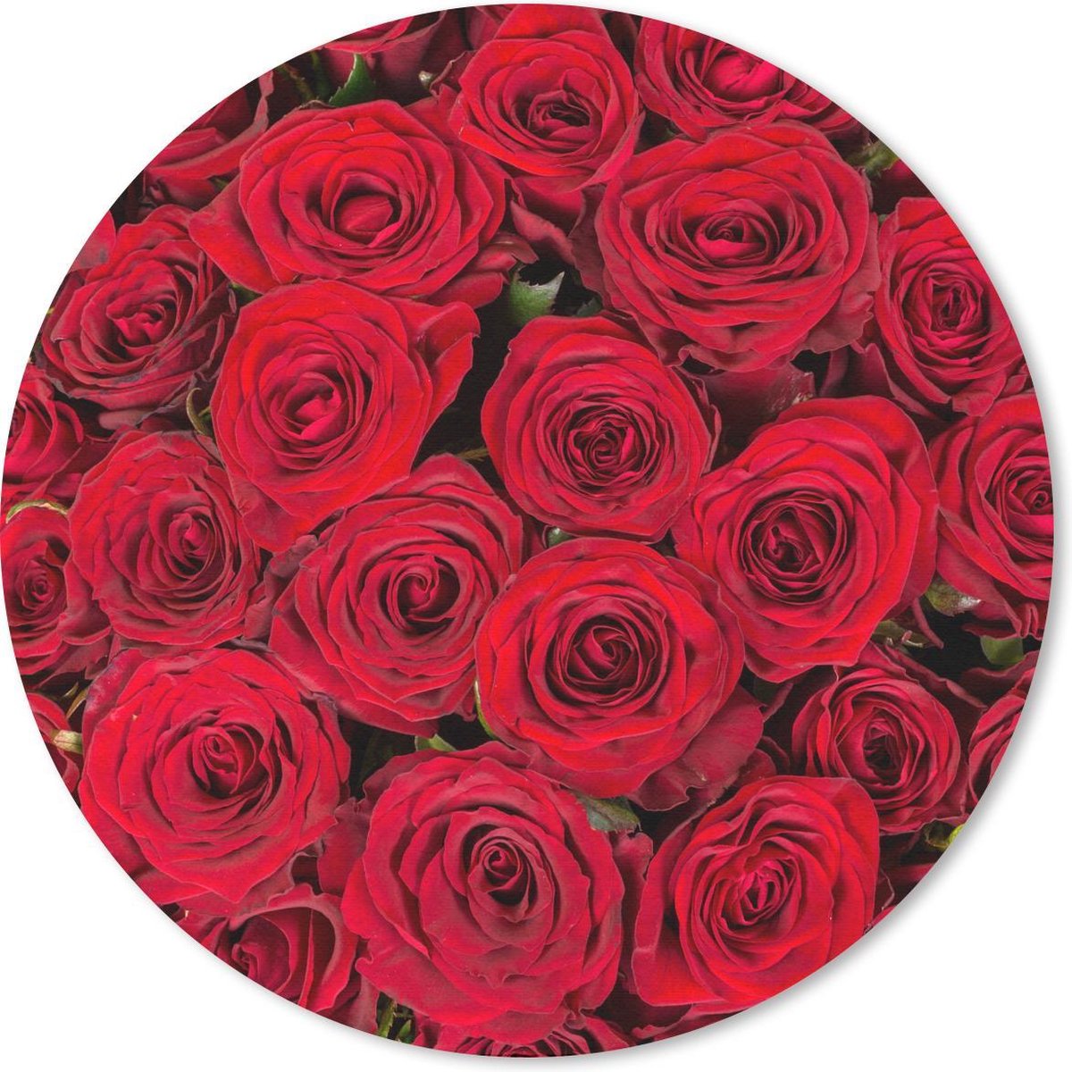 Muismat rond 20x20 cm - Mousepad Rozen - Boeket - Rood - Ronde muismatten