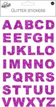 stickers ABC Glitter folie roze 36 stuks
