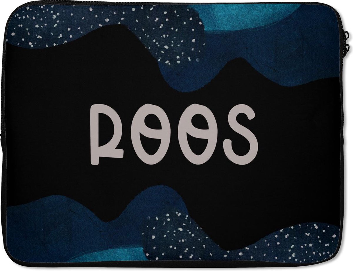 Laptophoes 17 inch - Roos - Pastel - Meisje - Laptop sleeve - Binnenmaat 41x28 cm - Zwarte achterkant