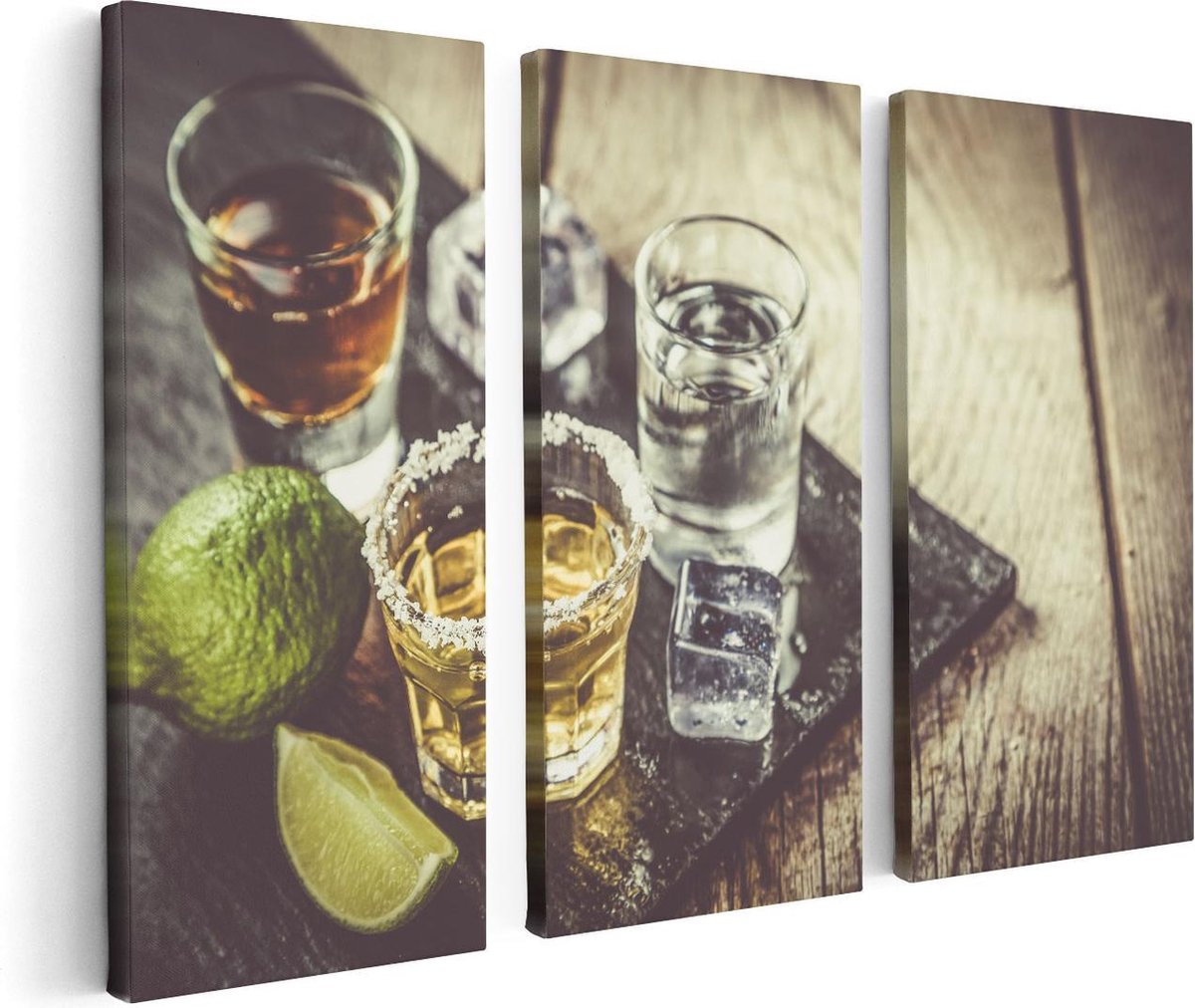 Artaza Canvas Schilderij Drieluik Alcoholische Drankjes - Drank - 120x80 - Foto Op Canvas