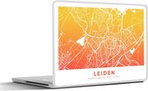 Laptop sticker - 17.3 inch - Stadskaart - Leiden - Geel - Oranje - 40x30cm - Laptopstickers - Laptop skin - Cover