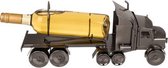 Metalen Flessenhouder Truck / vrachtwagen / vrachtwagenchauffeur cadeau / kado / wijnrek