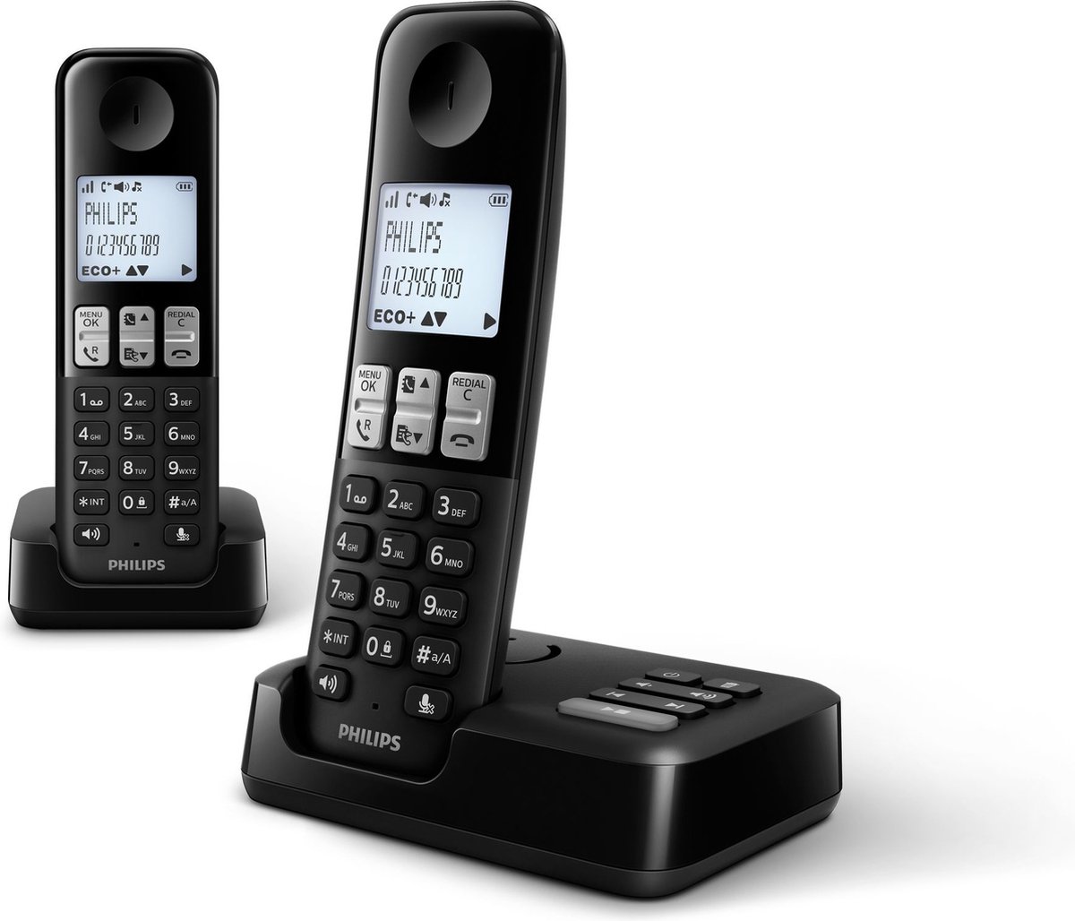 Philips D2352 - Duo DECT telefoon met Antwoordapparaat - Zwart | bol.com