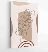 Canvas schilderij - Botanical wall art vector set. Foliage line art drawing with abstract shape 3 -    – 1810924396 - 40-30 Vertical