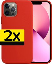 iPhone 13 Pro Max Hoesje Case Siliconen - iPhone 13 Pro Max Case Hoesje Rood - iPhone 13 Pro Max Hoes Rood - 2 Stuks