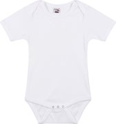 Basic rompertje wit voor babys - katoen - 240 grams - basic witte baby rompers / kleding 92 (18-24 maanden)