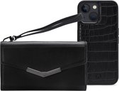 iPhone 13 Clutch Case hoesje - Mobilize - Croco Zwart - Kunstleer