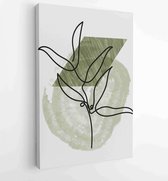 Canvas schilderij - Botanical wall art vector set. Golden foliage line art drawing with watercolor 4 -    – 1903166971 - 80*60 Vertical