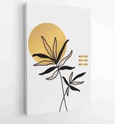 Canvas schilderij - Botanical and gold abstract wall arts vector collection. 4 -    – 1880158285 - 115*75 Vertical