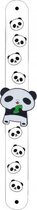 klaparmband Panda Leaf zwart/wit 21 cm