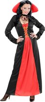 Widmann - Vampier & Dracula Kostuum - Arcalhida Victoriaans Vampier Vrouw - Meisje - Rood, Zwart - Maat 128 - Halloween - Verkleedkleding