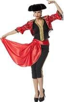 Wilbers - Spaans & Mexicaans Kostuum - Alejandra Toreador Luxe - Vrouw - rood - Maat 46 - Carnavalskleding - Verkleedkleding