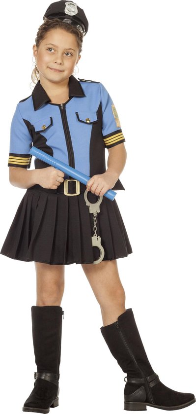 Politie & Detective Kostuum | Dappere Doortje Politie Blauw | Meisje | | Carnaval kostuum | Verkleedkleding