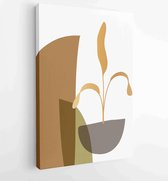 Canvas schilderij - Marble art design with abstract shape and gold pattern. Design for print, cover, wallpaper, Minimal and natural wall art. 4 -    – 1843024795 - 50*40 Vertical