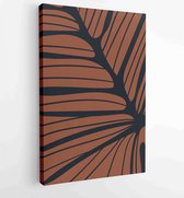 Canvas schilderij - Botanical wall art vector set. Earth tone boho foliage line art drawing with abstract shape. 1 -    – 1843215844 - 80*60 Vertical