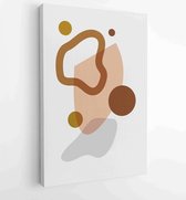 Canvas schilderij - Foliage line art drawing with abstract shape. Abstract Plant Art design for print, cover, wallpaper, Minimal and natural wall art. 4 -    – 1823785499 - 50*40 V