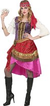 Widmann - Zigeuner & Zigeunerin Kostuum - Waarzegster Tarotinia Zigeunerin - Vrouw - Paars, Roze - XL - Carnavalskleding - Verkleedkleding