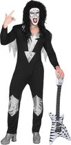 Widmann - Kiss Kostuum - Heavy Metal Rock Star Kiss - Man - zwart,zilver - Small - Carnavalskleding - Verkleedkleding