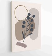 Canvas schilderij - Foliage line art drawing with abstract shape. Abstract Plant Art design for print, cover, wallpaper, Minimal and natural wall art. 4 -    – 1810924384 - 115*75