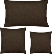 JEMIDI 2x kussenhoes in linnenlook - 40 x 40 cm - Set van 2 hoezen voor sierkussen - Van polyester