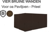 El Jardin - Zijwanden voor Partytent - 360 x 260 - Cappuccino Bruin - Voor paviljoen met 6 poten