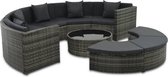 Medina 7-delige Loungeset met kussens poly rattan grijs