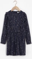 Sissy-Boy - Donkerblauwe ruffle jurk met moon and stars