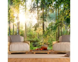 196cm X 140cm - Zelfklevend fotobehang -  Ongetemde Natuur, bos, groen, 8 maten, Premium Print, geen lijm nodig, instructie bijgesloten, water- en UV bestendig