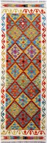 Afghaanse kelim - vloerkleed - 070 x 197 cm - handgeweven - 100% wol - handgesponnen wol