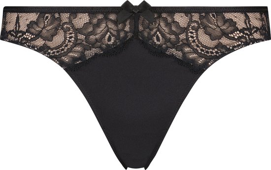 Hunkemöller Dames Lingerie String Teddy - Zwart - maat 2XL