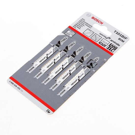 Bosch Decoupeerzaagblad laminaat T 101 BIF blister van 5 zaagjes