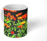 Mok - Veld vol met goudsbloemen - 350 ML - Beker