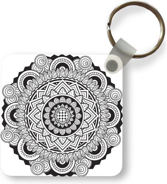 Porte-clés - Mandala gracieux - Plastique - Rond