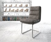 Gestoffeerde-stoel Abelia-Flex sledemodel rond chrom antraciet vintage
