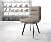 Gestoffeerde-stoel Abelia-Flex 4-Fuß oval zwart taupe vintage