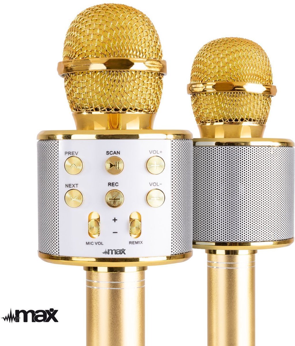 MAX KM01 Micrófono Karaoke con altavoz y reproductor Bluetooth