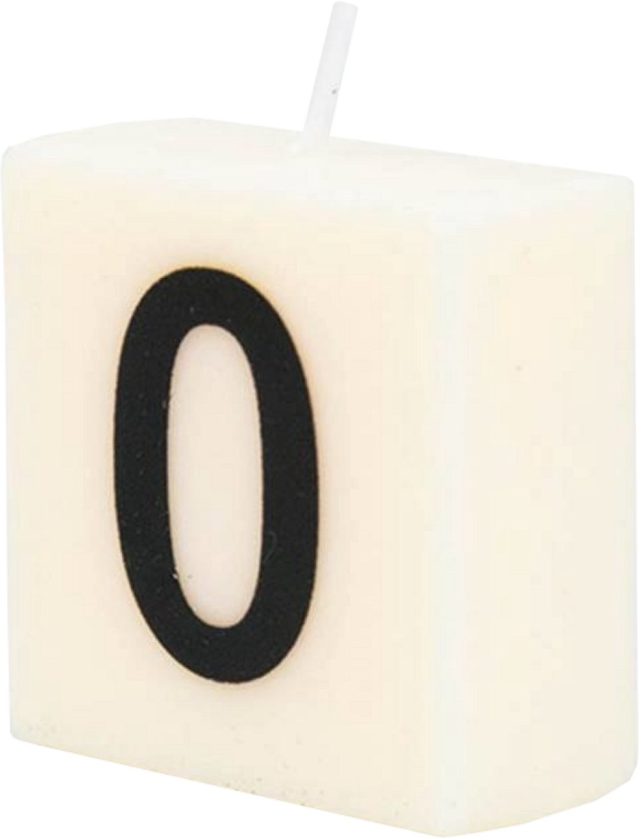 Paper dreams Letter Kaarsje - 0 Zwart wit